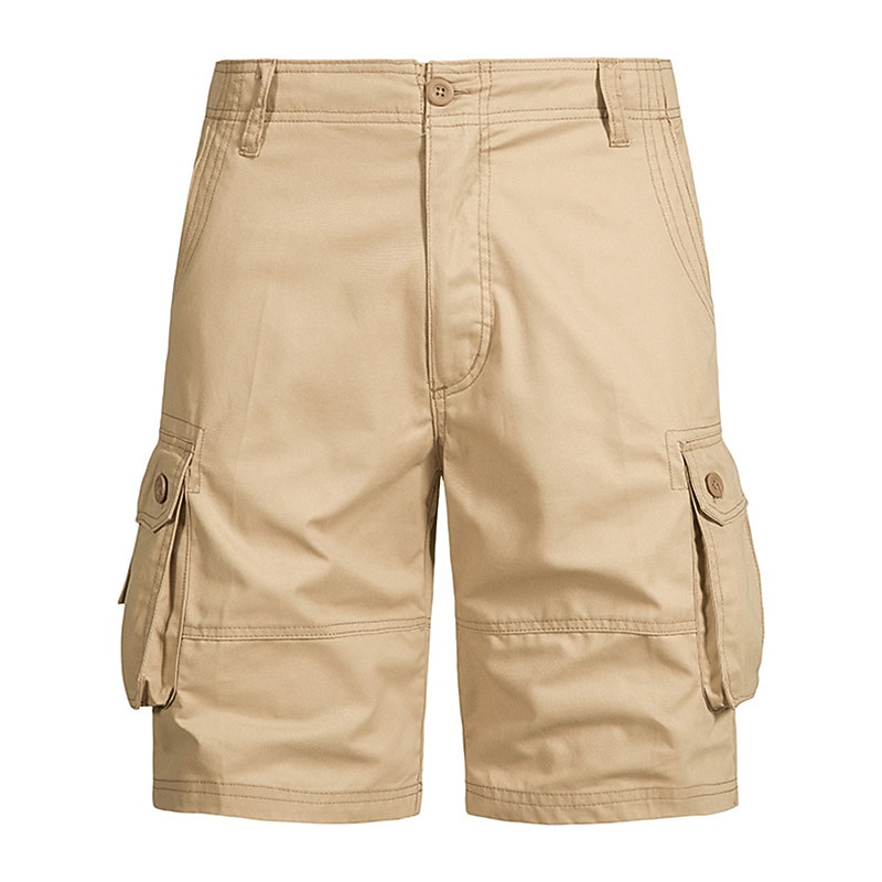 Men's Cargo Shorts Shorts Bermuda shorts Pocket Plain Comfort Breathable Outdoor Daily Going out Casual Big and Tall Dark Brown Black 2026 - $22.99 –P6