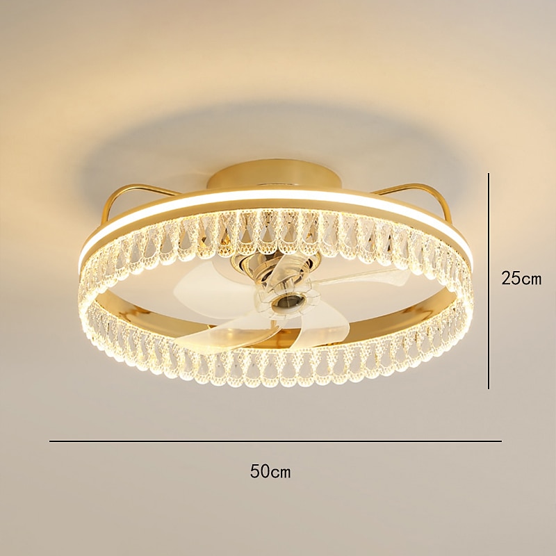 LED Ceiling Fans with lights Crystal Chandeliers Dimmable with Remote Contral 20" Flush Mount Ceiling Lamp Metal Chandelier Bedroom Living Room 2026 - $364.19 –P1