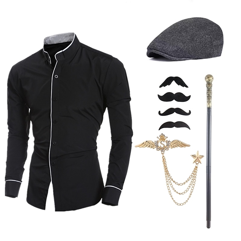 Vintage Vintage Inspired Outfits Party Costume Cosplay Buckle Solid Colored Halloween Button Down Collar Fancy Dress Men's Halloween Carnival Party & Evening Casual Daily Bachelorette Party Adults' 2026 - $35.99 –P6