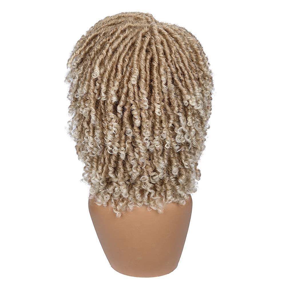 dreadlock pruik korte twist pruiken voor zwarte vrouwen en mannen afro krullend synthetische pruik 2025 - $47.99 –P17