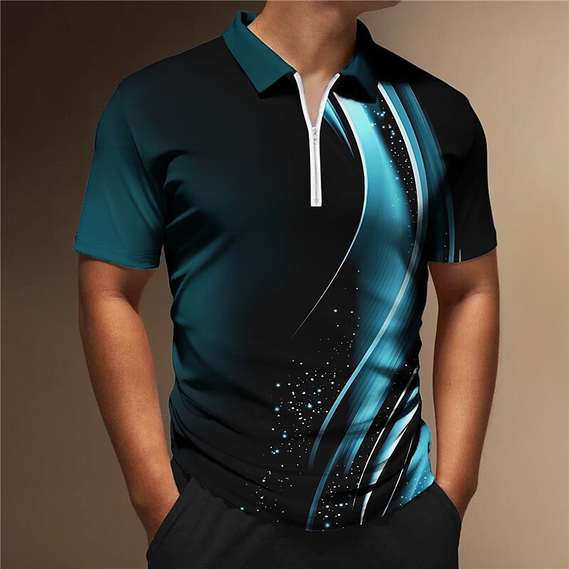 Men's Lapel Polo Zip Polo Polo Shirt Golf Shirt Graphic Prints