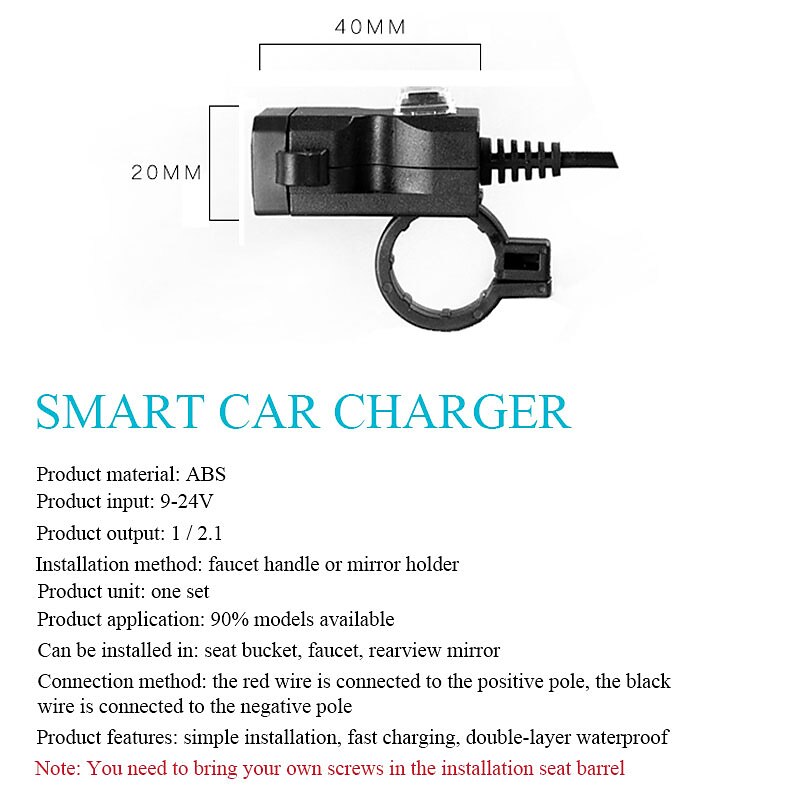 Universal Dual USB Port 12V Waterproof Motorbike Motorcycle Handlebar Charger 5V 1A/2.1A Adapter Power Adapter for Mobile Phone 2025 - $11.99 –P11