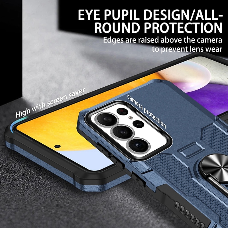 Phone Case For Samsung Galaxy S24 S23 S22 S21 S20 Ultra Plus FE S23 A73 A53 A33 A23 A13 Note 20 Ultra S25 Ultra Back Cover Bumper Frame Ring Holder Military Grade Protection Geometric Pattern Armor 2025 - $14.99 –P14