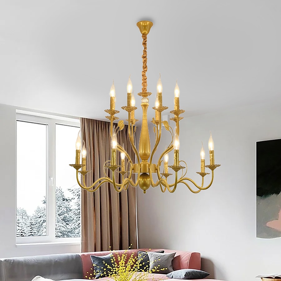 lampada a sospensione a led 6/12/16 luci lampada a sospensione fattoria rustico industriale ferro candela plafoniera per sala da pranzo apparecchio di illuminazione candela appesa lampada a del 2025 a $326.79 –P5