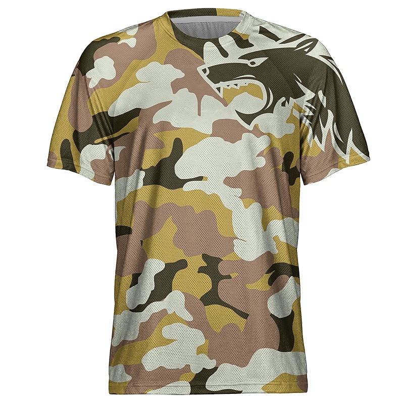 Homme Maillot de descente Manche Courte Noir Vert Véronèse Rouge Graphic camouflage Vélo Maillot Respirable Séchage rapide Polyester Des sports Graphic camouflage Vêtement Tenue de 2025 ? $15.99 –P7