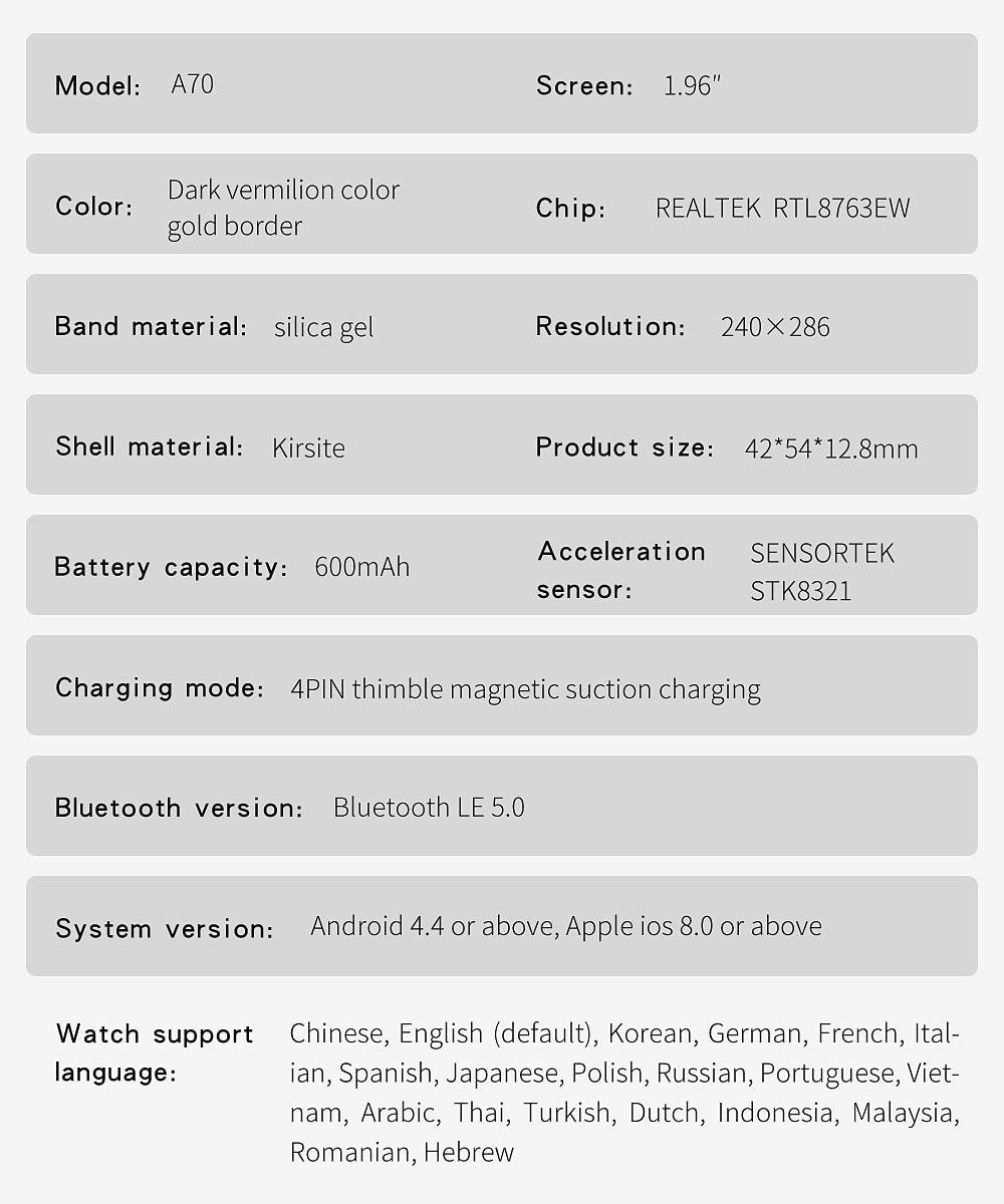 2025年 iMosi A70 スマートウォッチ 1.96 インチ スマート·ウォッチ ブルートゥース 歩数計 着信通知 アクティビティトラッカー と互換性があります Android iOS 女性 男性 ハンドフリーコール 防水 メディアコントロール IP68 42mmウォッチケース  コレクション – $59.99 –P18