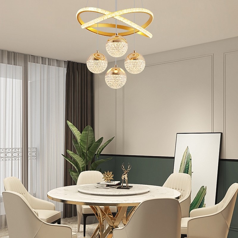 40 cm stmívatelná zeměkoule design cluster design přívěsek lehký kov vrstvený inverzně lakovaný ostrovní severský styl 220-240v 2025 - $326.69 –P13