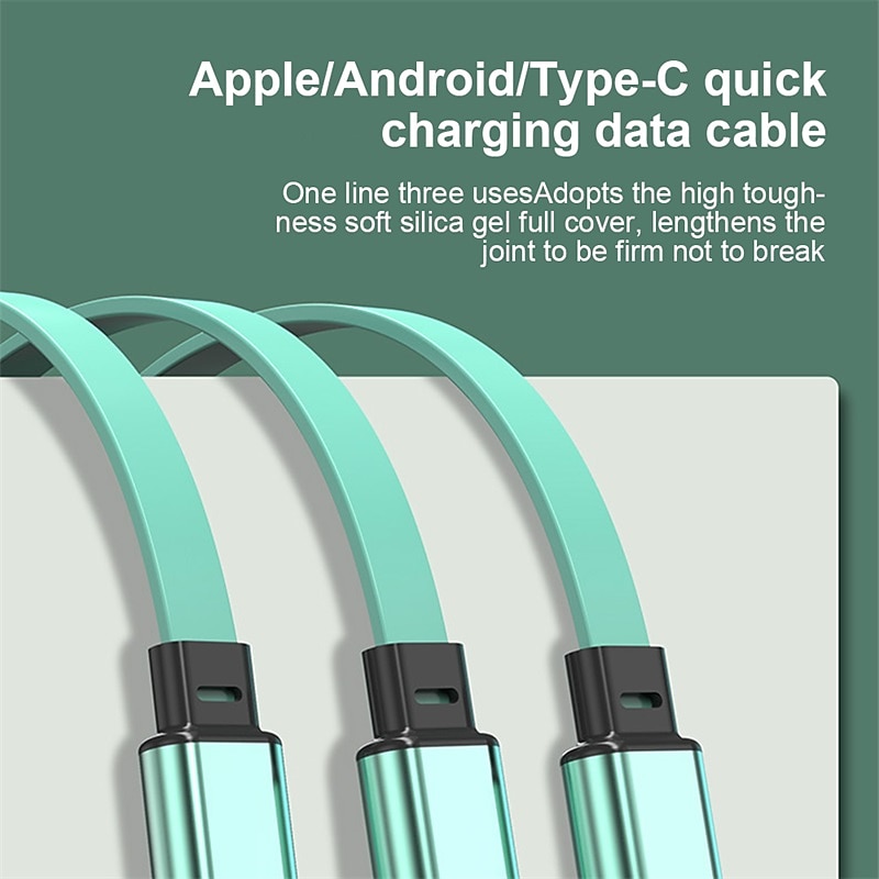 Универсальный зарядный кабель 3,3 фута USB A на Lightning/микро/USB C 2.4 A Кабель для зарядки 3 в 1 Выдвижной Назначение Samsung Xiaomi Huawei Аксессуар для мобильных телефонов 2025 - $12.99 –P9