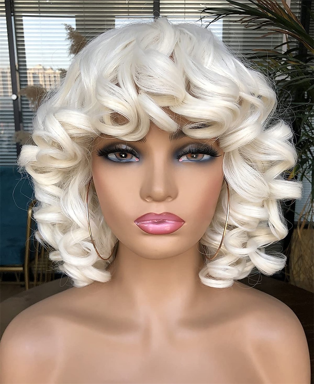 peruca curta encaracolada para mulheres negras com franja grande peruca crespa fofa crespa resistente ao calor sintético macio 2 tons ombre marrom escuro peruca afro curta encaracolada de 2025 por $28.99 –P10