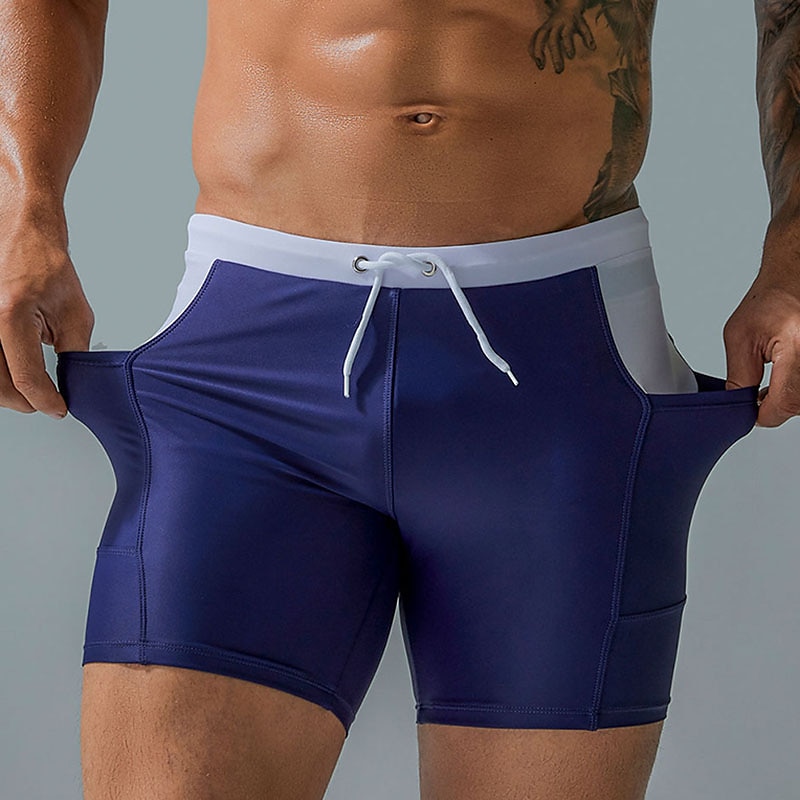 Men's Swimwear Swim Shorts Swim Trunks Boxer Swim Shorts Shorts Plain Comfort Breathable Outdoor Daily Going out Sports Hawaiian Black Blue 2025 - $24.99 –P7