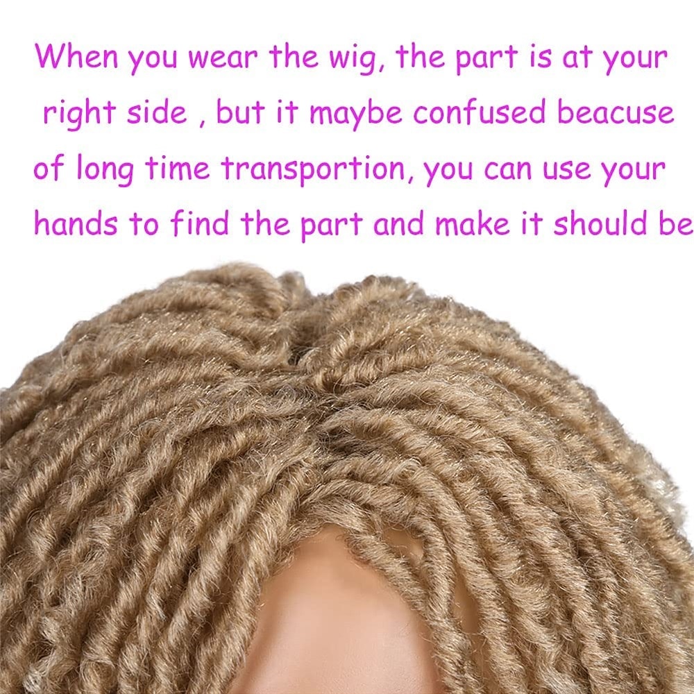 dreadlock pruik korte twist pruiken voor zwarte vrouwen en mannen afro krullend synthetische pruik 2025 - $47.99 –P19