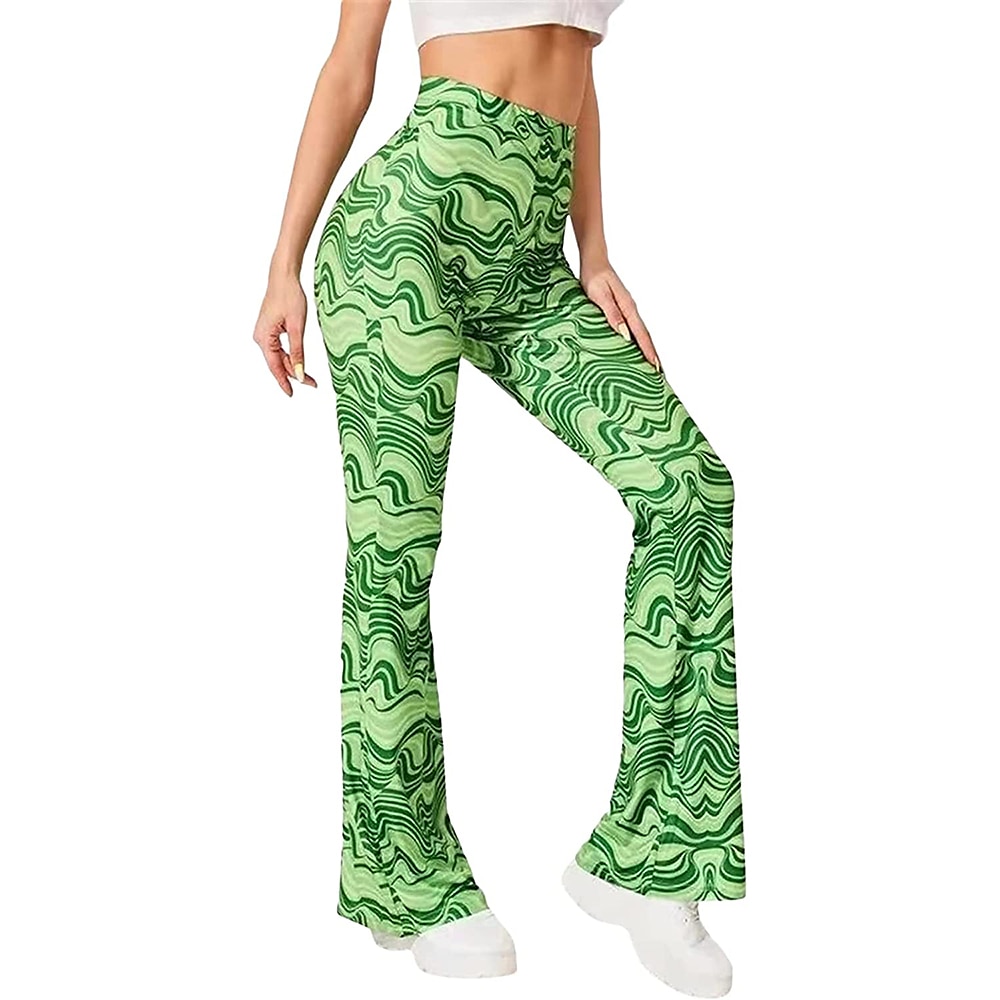Hippie Retro Vintage Boho 1970er Disko Hose Glockenhose Hose mit weitem Bein Yoga-Hose Damen Kostüm Jahrgang Cosplay Hosen Schlager Outfit 2025 - $23.99 –P3