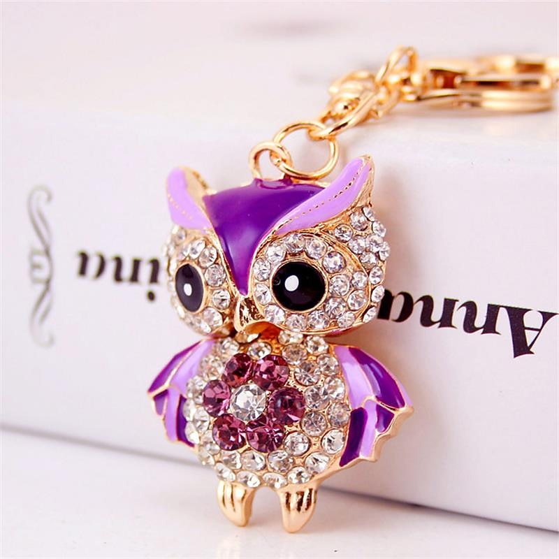 adorabil bufniță breloc strass cristal breloc breloc lanț geanta farmec pandantiv cadou 2025 - $7.99 –P8
