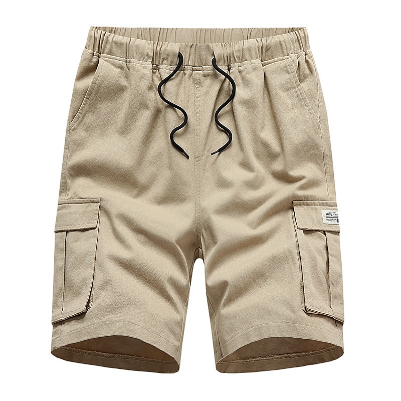 Men's Cargo Shorts Summer Shorts Drawstring Elastic Waist Multi Pocket Plain Comfort Wearable Casual Daily Holiday Sports Fashion ArmyGreen Black 2025 - $15.49 –P8