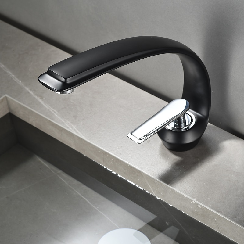 Bathroom Sink Mixer Faucet, Single Handle One Hole Washroom Basin Taps Chrome Finish Bathroom Faucet with Hot and Cold Water Hose 2025 - $113.99 –P8
