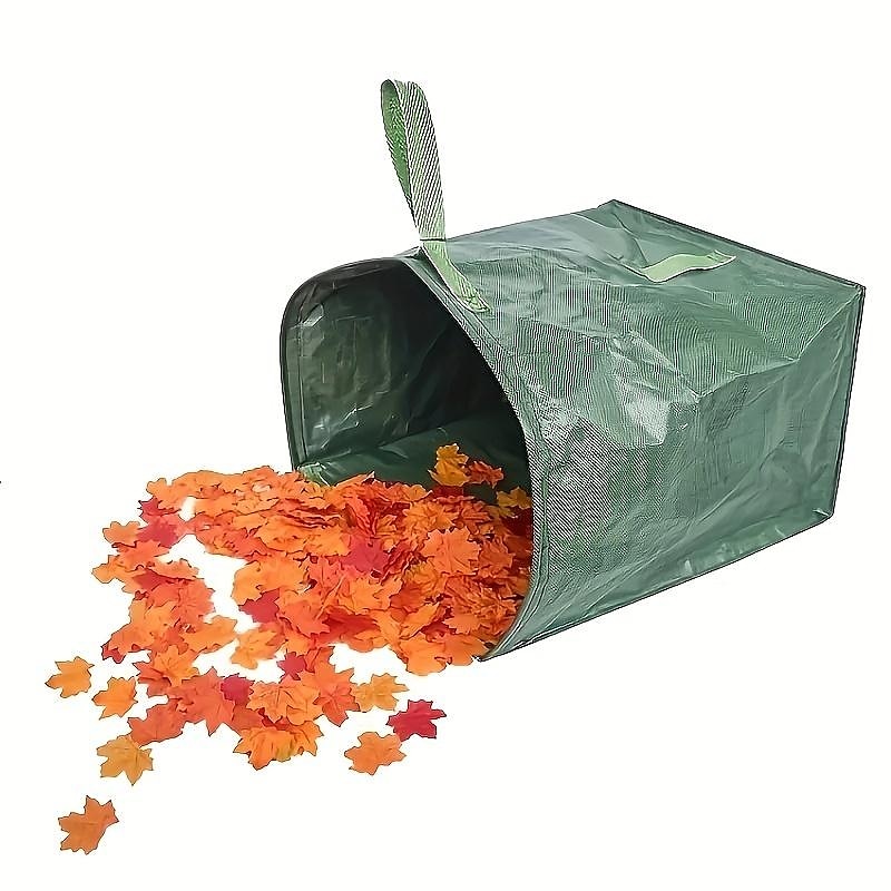 1pc Garden Deciduous Bag Yard Dustpan-Type Collecting Leaves Handrail Yard  Waste Reusable Garden Leaves Debris Garbage Bag (Color : Green), 53 Gallons