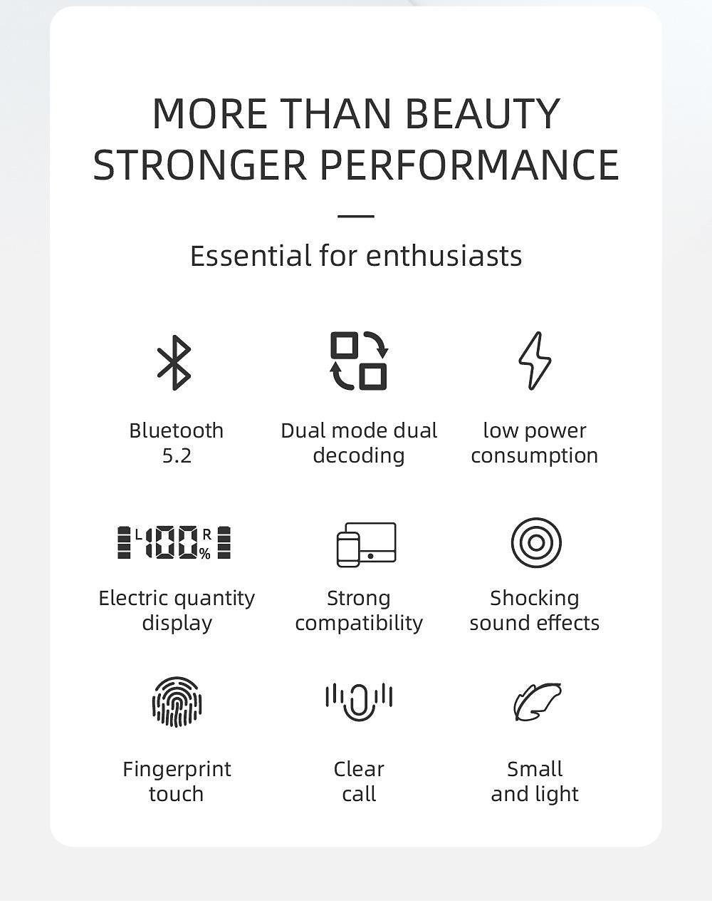 V60 TWS True draadloze hoofdtelefoon In het oor Bluetooth 5.2 Ergonomisch Ontwerp Surround geluid Snellader voor Apple Samsung Huawei Xiaomi MI Hardlopen Dagelijks gebruik Reizen Mobiele telefoon 2025 - $16.99 –P5