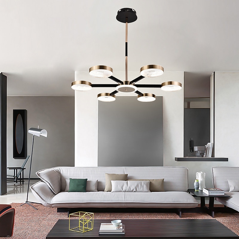 luz colgante led regulable diseño sputnik formas geométricas ajustables montaje empotrado luces de techo 6 luces 30 "candelabros colgantes para sala comedor cocina 220-240v 2025 - $279.99 –P6