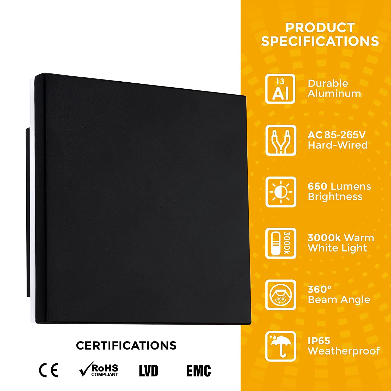 LED Outdoor/Indoor Wall Light IP65 Waterproof 5.9" Acrylic Aluminum 18W 3000-6000K Wall Lighting 1500-1600lm AC85-265V 2026 - $61.99 –P3
