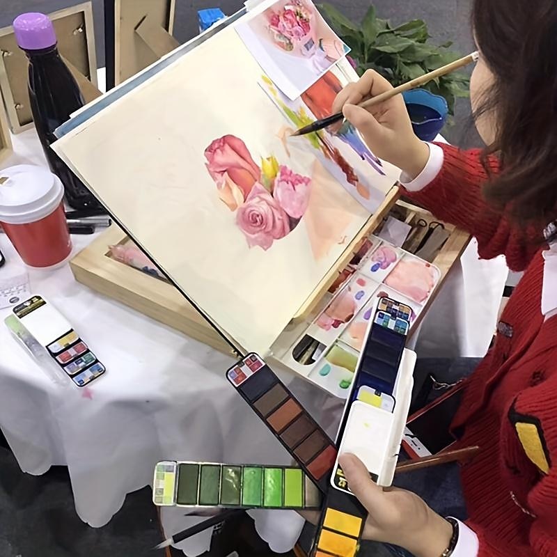 peinture aquarelle solide en forme d'éventail de couleur supérieure 18/25/33/42 ensemble d'outils de peinture aquarelle sécurité des enfants peinture aquarelle lavable non toxique mini fournitures de peinture de voyage portables de 2026 ? $18.49 –P5