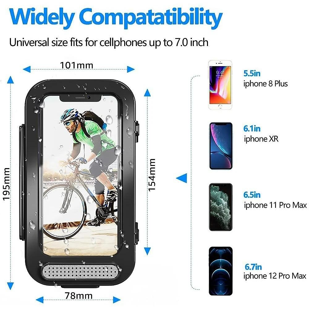 telefoonstandaard waterdichte fiets motorfiets telefoonhouder universeel fietsstuur mobiele telefoon ondersteuning fietsaccessoires 2025 - $22.99 -P7