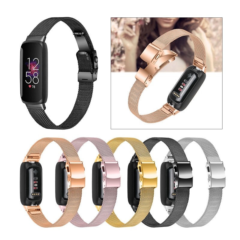 Pulseira de Smartwatch Compatível com Fitbit Inspire 3 Inspire 2 / Inspire HR / Inspire Aço Inoxidável Relógio inteligente Alça Ajustável Com Transparência Mulheres Homens Pulseira Estilo Milanês de 2025 por $19.99 –P1