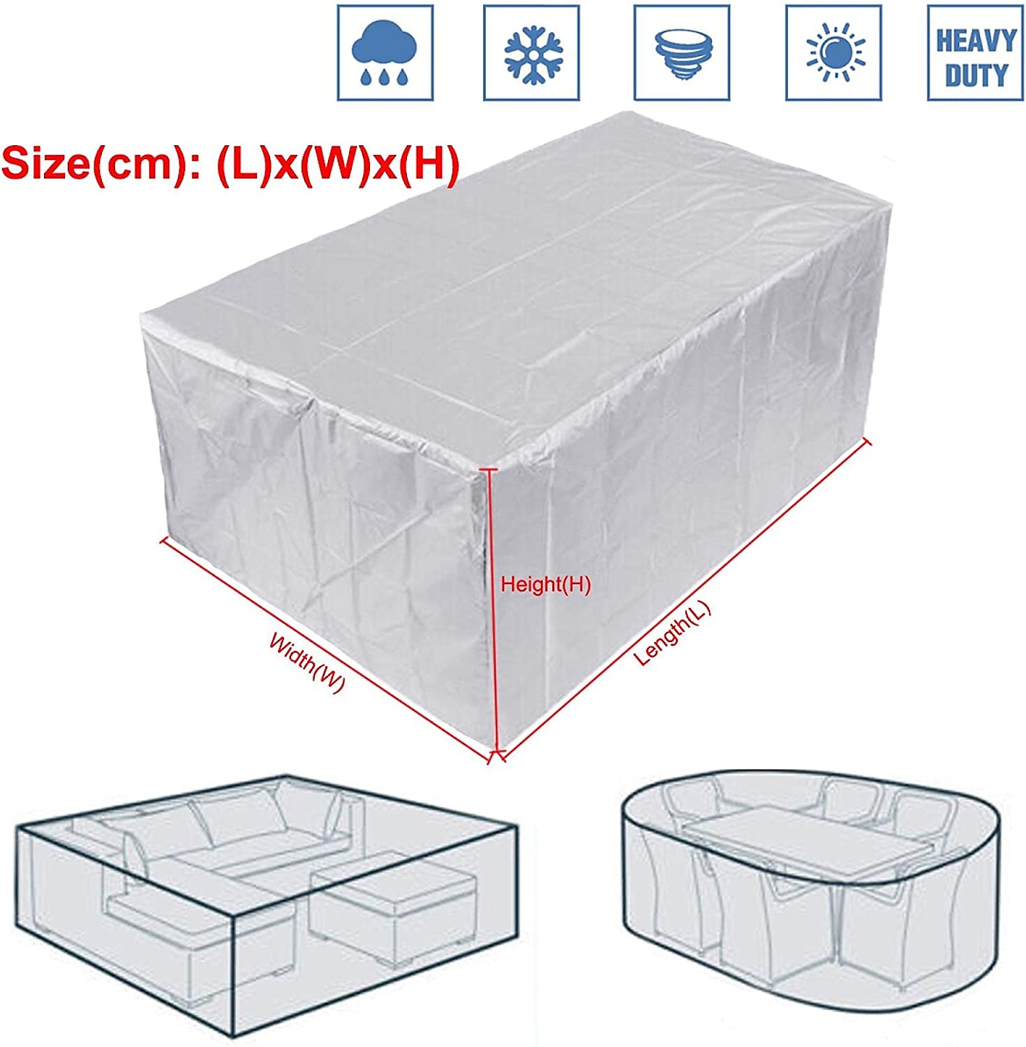 Patio Furniture Cover  210d Oxford Cloth Outdoor Silver Furniture Cover Garden Waterproof Cover Courtyard Table And Chair Combination Dust Cover 2025 - $34.99 –P9
