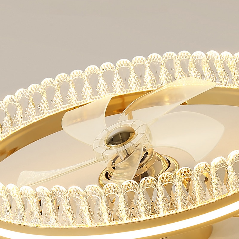 LED Ceiling Fans with lights Crystal Chandeliers Dimmable with Remote Contral 20" Flush Mount Ceiling Lamp Metal Chandelier Bedroom Living Room 2026 - $364.19 –P10