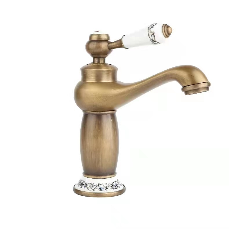 Vintage Bathroom Sink Mixer Faucet, Monobloc Washroom Basin Taps Single Handle One Hole Deck Mounted, Mono Retro Style Water Taps Hot and Cold Hose 2025 - $97.99 –P11