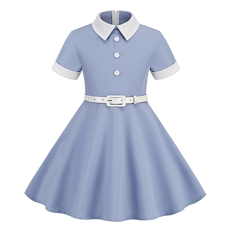 Retró 1950-es Swing ruha Flare ruha Lány Alkalmi / Napi Lánybúcsú Gyermek Ruha Hazatérő ruhák 2025 - $28.99 –P9