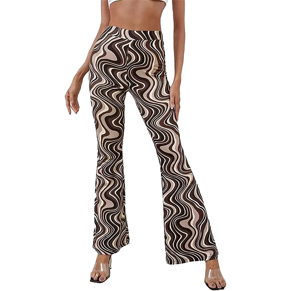 Hippie Retro Vintage Boho 1970er Disko Hose Glockenhose Hose mit weitem Bein Yoga-Hose Damen Kostüm Jahrgang Cosplay Hosen Schlager Outfit 2025 - $23.99 –P5
