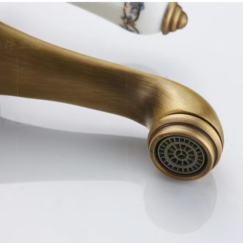 Vintage Bathroom Sink Mixer Faucet, Monobloc Washroom Basin Taps Single Handle One Hole Deck Mounted, Mono Retro Style Water Taps Hot and Cold Hose 2025 - $97.99 –P9