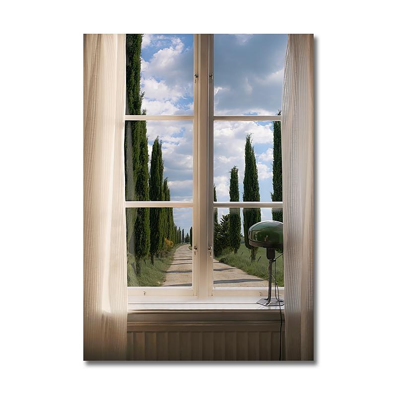 Paesaggio da parete su tela la finestra arte moderna paesaggio decorazione della casa arredamento tela arrotolata senza cornice senza cornice del 2025 a $20.99 –P7