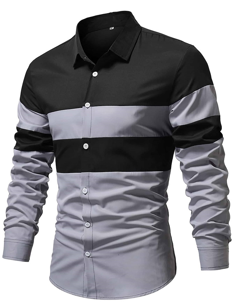 Per uomo Camicia Camicia estiva Camicia con bottoni Maglietta informale Nero Vino Rosso Blu Marrone Manica lunga Color Block Bavero Strada Da mare Di base Abbigliamento Di tendenza Comodo del 2025 a $21.99 –P6