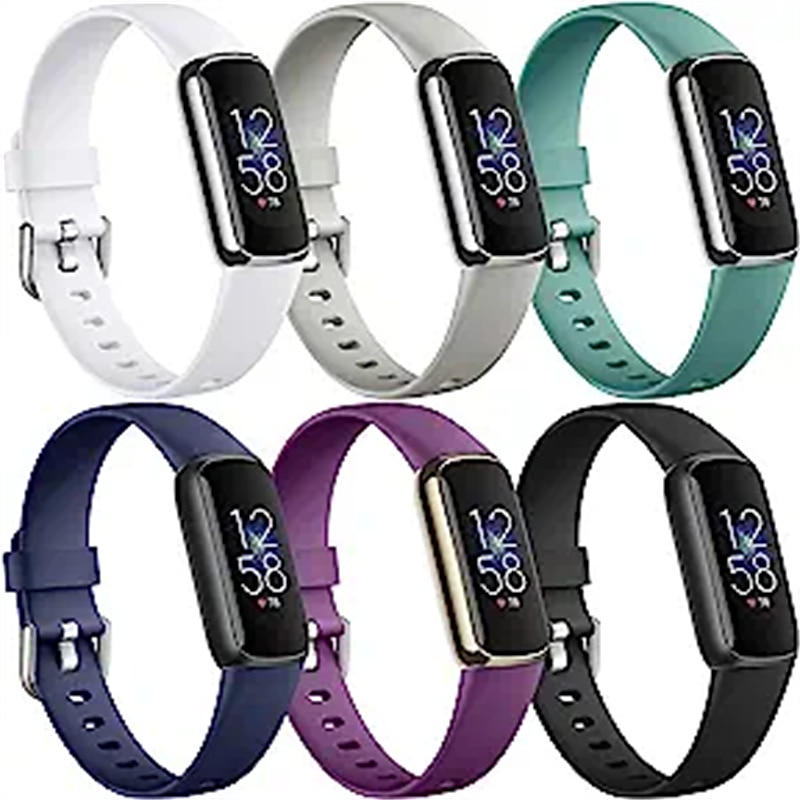 6-pakning Reim til Smartklokke Kompatibel med Fitbit Luxe Myk silikon Smartklokke Stropp Justerbar Solo loop Kvinner menn Sportsrem Erstatning Armbånd 2025 - $24.99 –P1