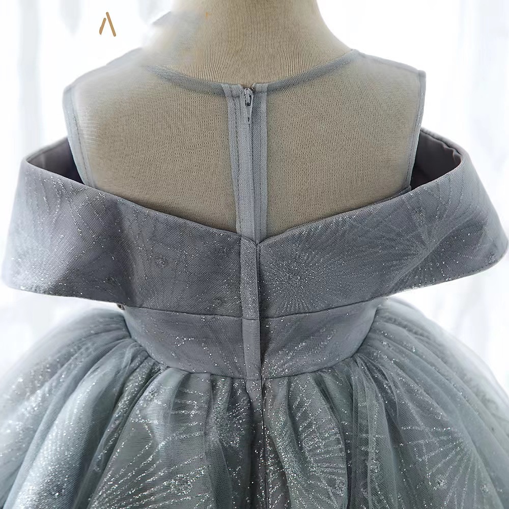 kinderkleidung Mädchen Party Kleid Feste Farbe Kurzarm Leistung Hochzeit Gitter Puffärmel Prinzessin Süß Gitter Mitte der Wade Etuikleid Tüll-Kleid Blumenmädchenkleid Sommer Frühling Herbst 2-12 Jahre 2025 - $62.99 –P1