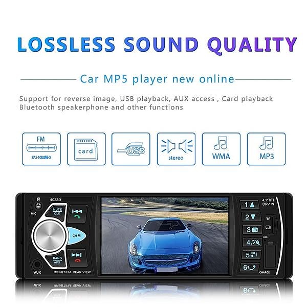 Autoradio 1 Din Car Radio 4.1 MP5 Car Player Touch Screen Car Stereo  Bluetooth 1Din Auto Radio Camera Mirror Link 2024 - $29.99