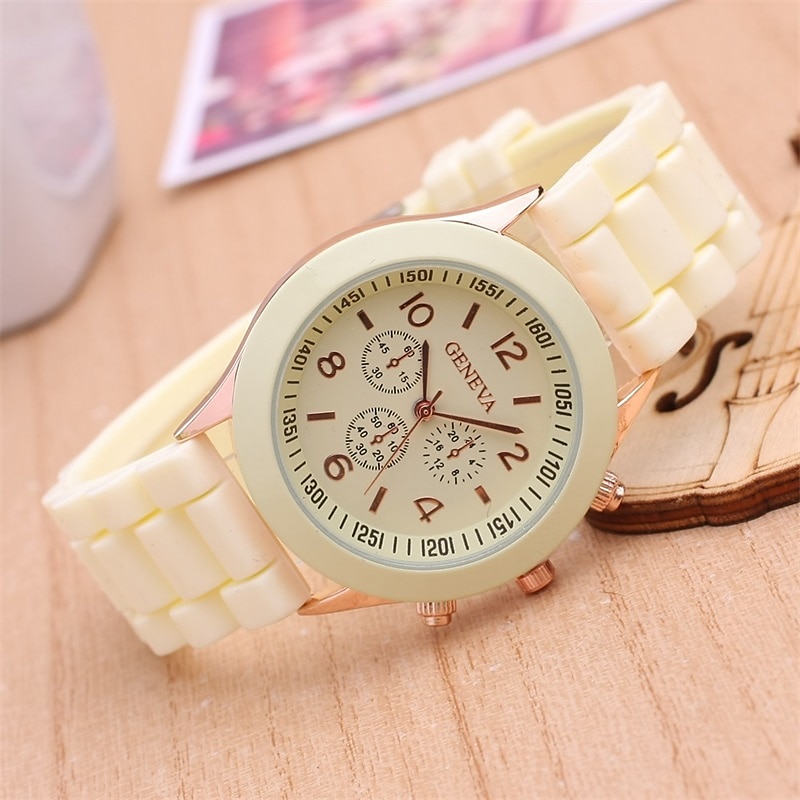 Reloj de cuarzo de moda para mujer, reloj minimalista de tendencia para estudiantes, relojes de silicona de gelatina, regalos para niñas, reloj femenino 2025 - $11.99 –P12