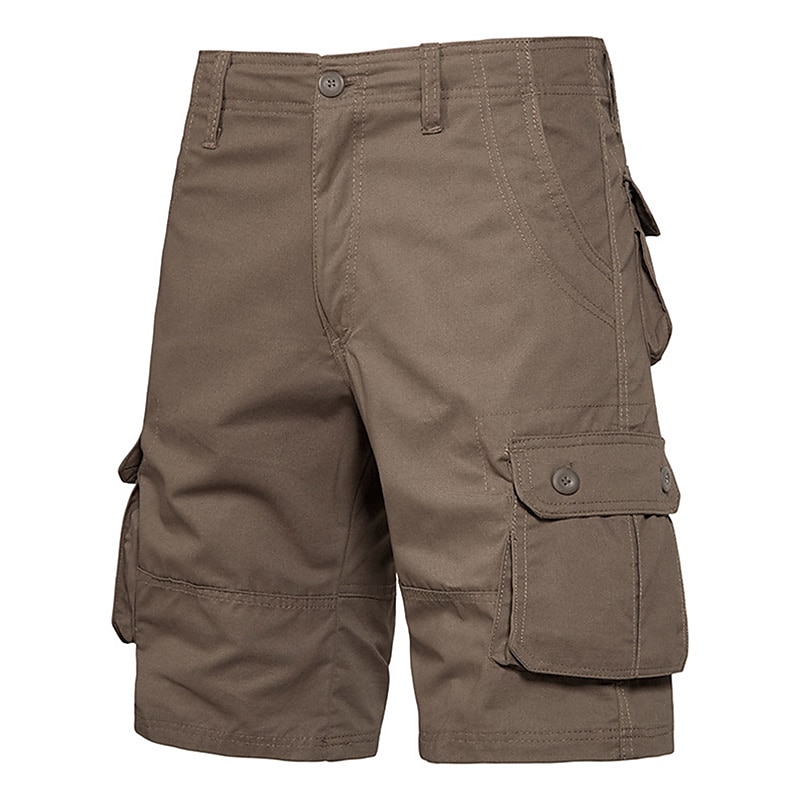 Men's Cargo Shorts Shorts Bermuda shorts Pocket Plain Comfort Breathable Outdoor Daily Going out Casual Big and Tall Dark Brown Black 2026 - $22.99 –P11