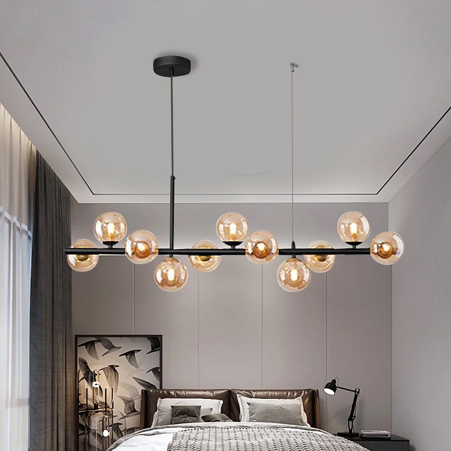 lampada a sospensione a led 43,5" globo a 11 luci design forme geometriche luci da incasso metallo sputnik lineare geometrico finiture verniciate lampadari contemporanei 110-240v del 2025 a $412.69 –P14