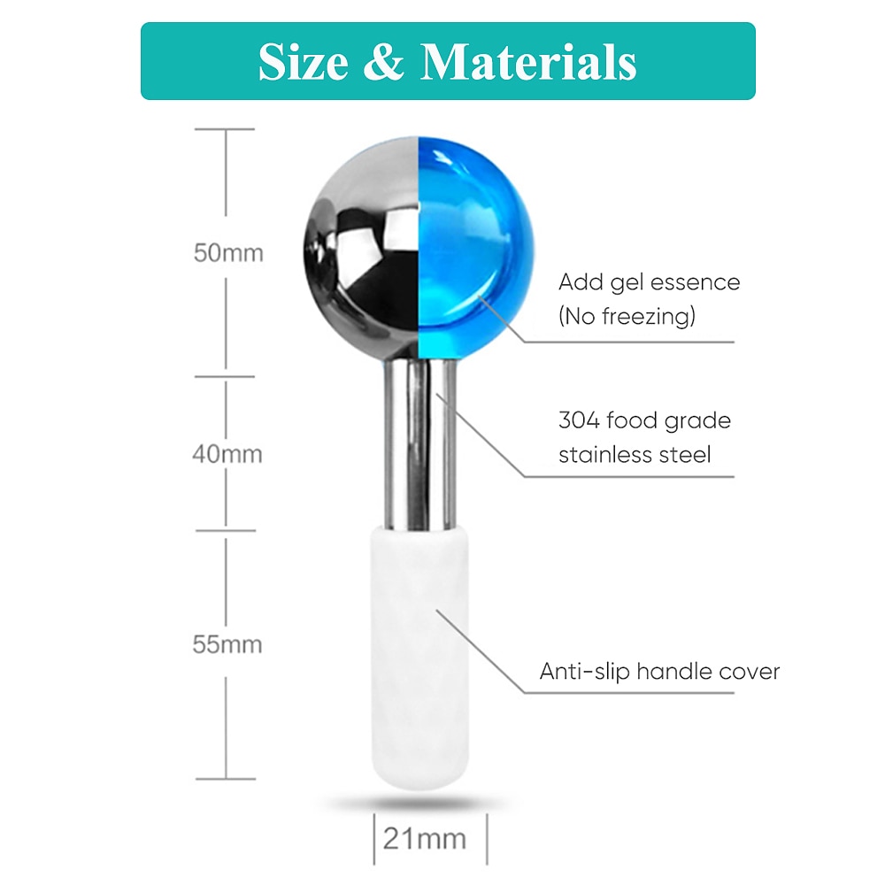 Stainless steel Ice Globes For Face Cold Face Roller Ice Sticks for Face Cooling Skin Care Massage Tool for Puffiness 2025 - $28.99 –P2