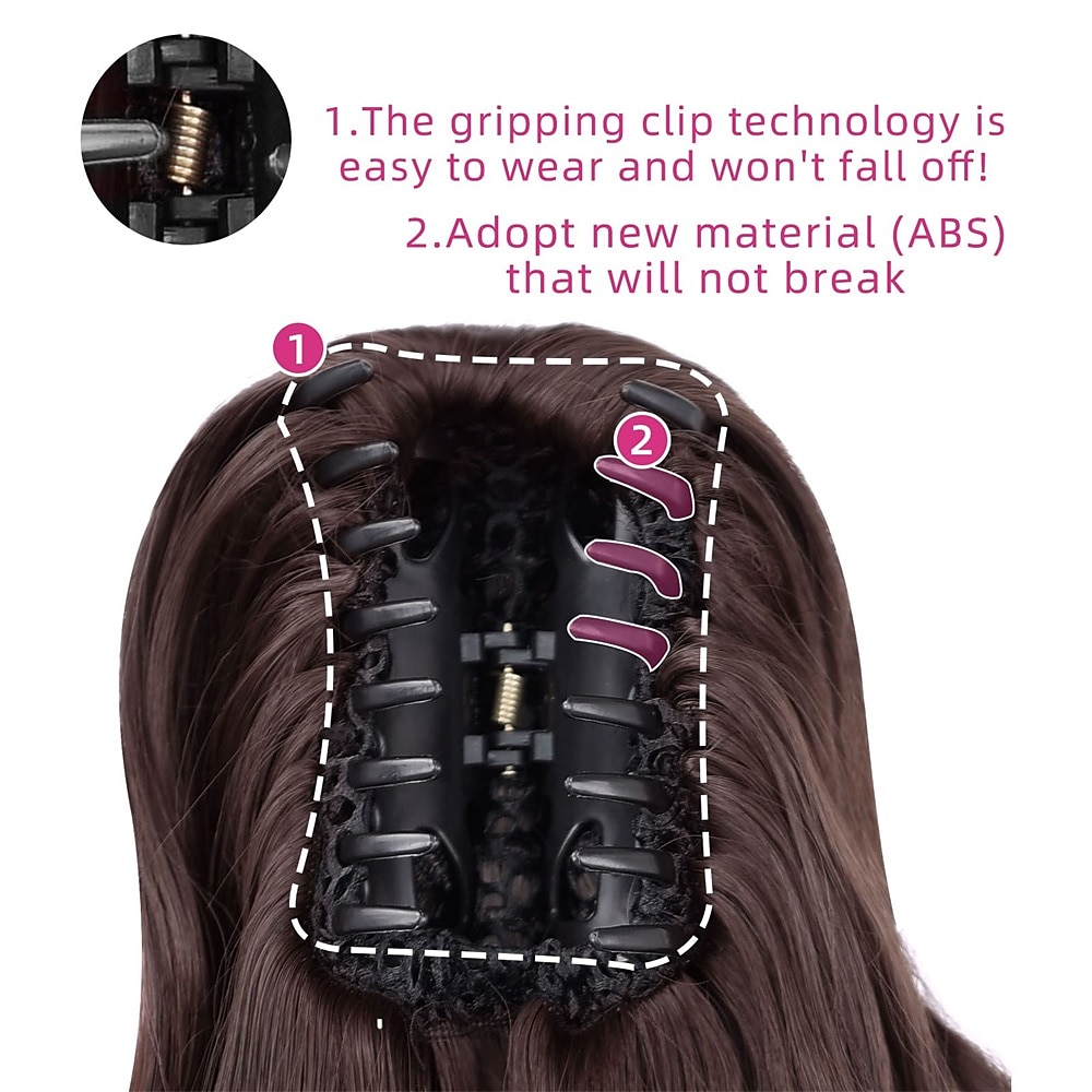 Clip in PonytailClip Claw Blonde Ponytails Extension Wavy 14 4.3 OZ Black Hair Extensions Synthetic SYXLCYGG Fake Hair pieces white Women Girl 12 16 20 Curly 22 Straight Fluffy&not Tangled 2025 - $19.99 –P11