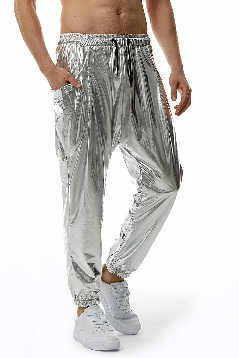 Herren Jogginghose Jogger Hose Hosen Freizeithose Paillettenhose Elastische Taille Elastischer Ärmelbund Einfarbig Windundurchlässig Atmungsaktiv In voller Länge Casual Ausgehkleidung Athleisure 2025 - $32.99 –P11