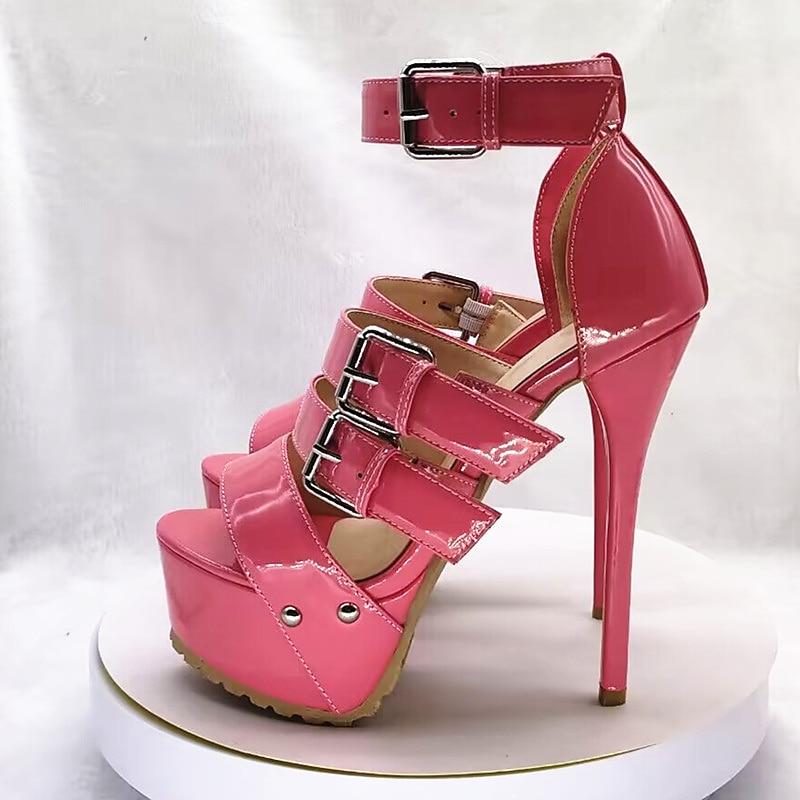 sandali con tacco a spillo in vernice nera da donna – sandali sexy con tacco alto e cinturini regolabili con fibbia per feste e occasioni speciali del 2026 a $84.99 –P3