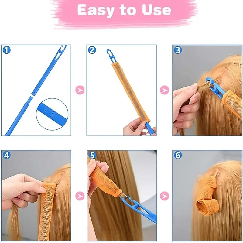 Heatless Curls.18 Pack...Magic Spiral Hair Curlers Set No Heat Hair Rollers Heatless Hair Curlers For Long/Short Hair Wave Hair Curlers Perm Kit.DIY Hairstyle Tools For Women Girls. Hair Accessories 2025 - $16.49 –P6
