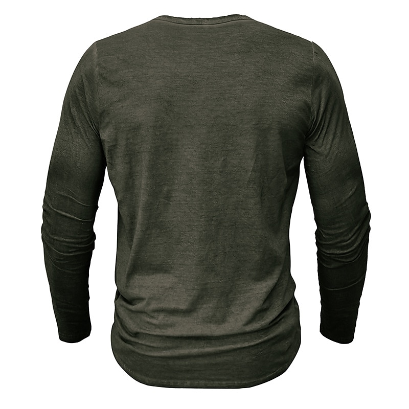 Men's Henley Shirt Tee Top Long Sleeve Shirt Plain Henley Street Vacation Long Sleeve Clothing Apparel 100% Cotton Vintage Fashion Basic 2025 - GBP £17 –P2