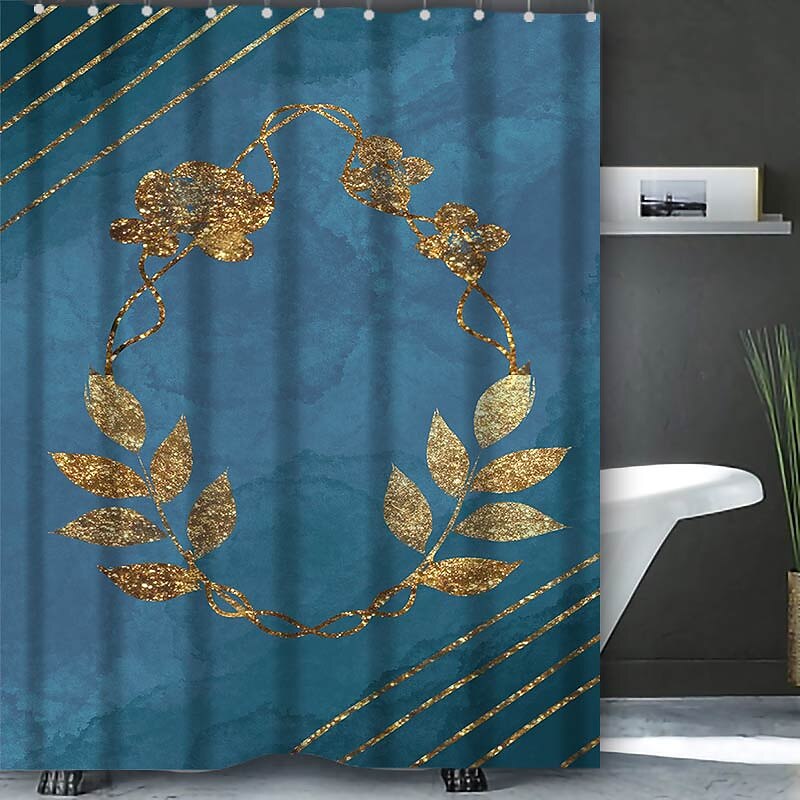Shower Curtain with Hooks for Bathroom,Colorful Painted Wood