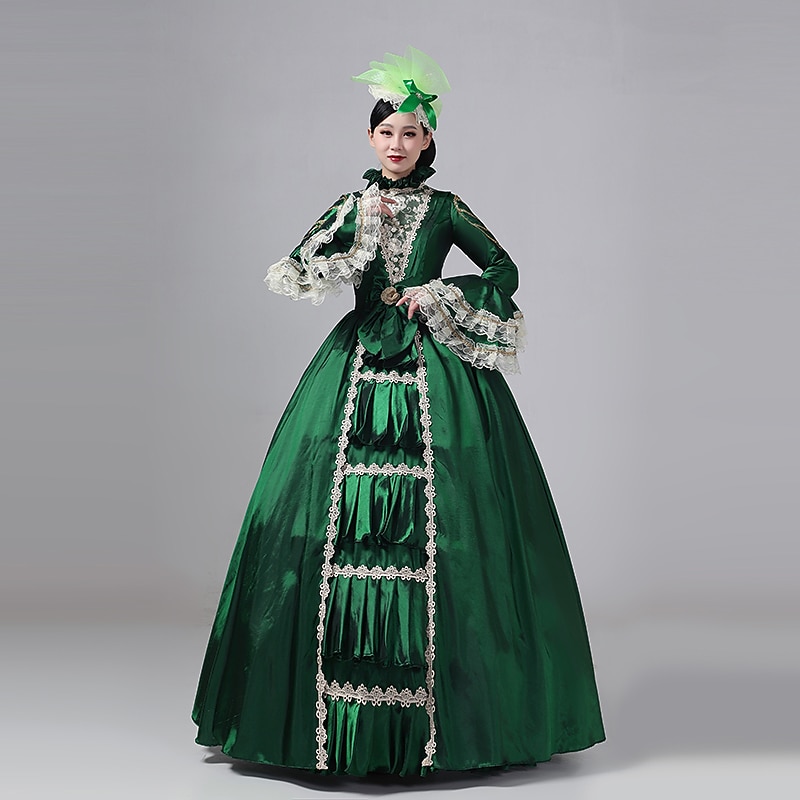 green colonial dress Historical fiction author's 18th-century gown at Colonial Williamsburg