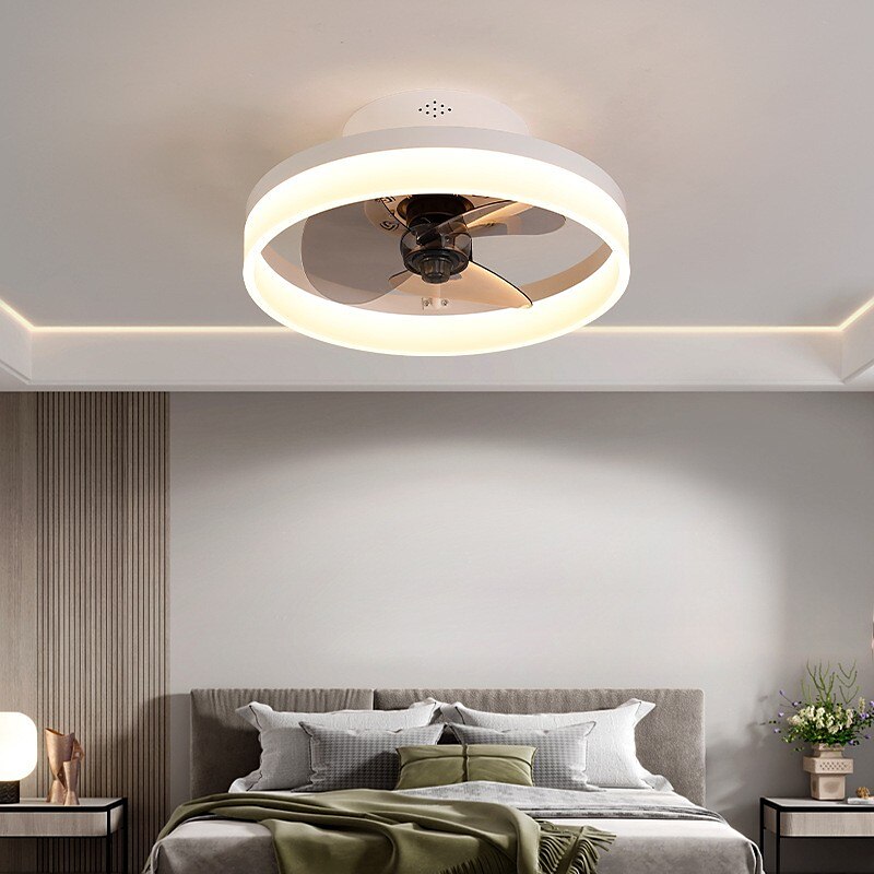 Ceiling Fans with Lights Flush Mount Low Profile Indoor Ceiling Fan,15.7" /19.6" Dimmable Bladeless Ceiling Fans with Remote Control,Smart 3 Colors 6 Speeds Reversible 2025 - $187.99 –P7