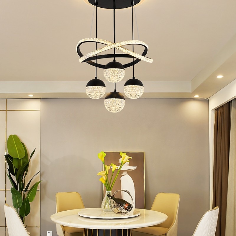 40 cm stmívatelná zeměkoule design cluster design přívěsek lehký kov vrstvený inverzně lakovaný ostrovní severský styl 220-240v 2025 - $326.69 –P2